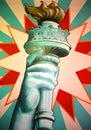 Street art statue of liberty flame torch Royalty Free Stock Photo