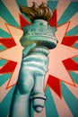 Street art statue of liberty flame torch Royalty Free Stock Photo