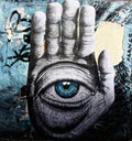 Hamsa Hand by drSc. Street art Royalty Free Stock Photo