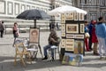 Street artist expects walking around tourists