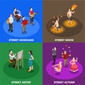 Street Artist Isometric Design Concept