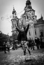 Street artist makes bubbles soap Royalty Free Stock Photo