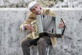 Street artist playing accordion