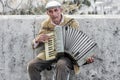 Street artist playing accordion