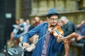 Street artist playing Violin Royalty Free Stock Photo