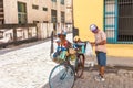 Street artist with two little dogs at Old Havana Royalty Free Stock Photo