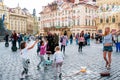 Street artists in the Old Town Square in Prague, Czech Royalty Free Stock Photo