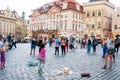 Street artists at the Old Town Square in Prague, Czech Royalty Free Stock Photo