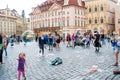 Street artists at the Old Town Square in Prague, Czech Royalty Free Stock Photo