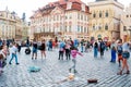 Street artists at the Old Town Square in Prague, Czech Royalty Free Stock Photo