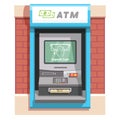 Street ATM teller machine with current operation