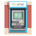 Street ATM teller machine with current operation