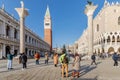 street atmosphere in front of the Palace Ducale in Venice, Italy Royalty Free Stock Photo
