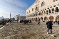 street atmosphere in front of the Palace Ducale in Venice, Italy Royalty Free Stock Photo