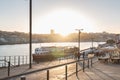 Street atmosphere near the Dom Luiz bridge in Porto, Portugal Royalty Free Stock Photo