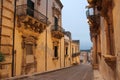 street and baroque palaces in noto in sicily (italy)