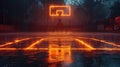 street basketball court at night Royalty Free Stock Photo