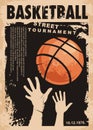 Street basketball grunge poster design