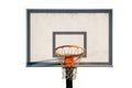 Street basketball hoop, net and board isolated on white background. Urban youth game Royalty Free Stock Photo