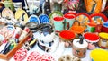 Street bazaar handmade ceramics folk crafts