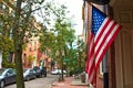 Street at Beacon Hill neighborhood, Boston Royalty Free Stock Photo