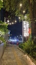 Street with Beautiful Lighting At Night At Sudirman Street Indonesia