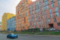 Street with beautiful modern colorful houses