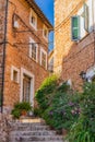 Street in beautiful village Fornalutx on Majorca island, Spain Royalty Free Stock Photo