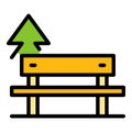 Street bench icon color outline vector Royalty Free Stock Photo