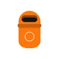 Street bin icon, flat style