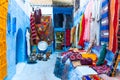 Street in blue city medina in Chefchaouen, Morocco, Africa Royalty Free Stock Photo