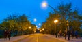 Street at blue hour