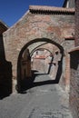 Street with brick arches