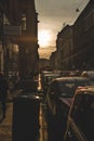 Street Budapest car cars sunset city