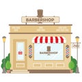 Street building facade barbershop