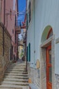 Street and buildings in Corniglia, Cinque Terre, Italy Royalty Free Stock Photo