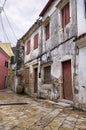 Street and buildings in Paxoi island, Greece