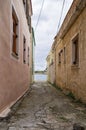 Street and buildings in Paxoi island, Greece