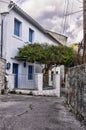 Street and buildings in Paxoi island, Greece