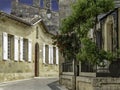 Street with builings of honey coloured stone Royalty Free Stock Photo