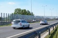 Street built with transparent walls limiting the noise of passing cars.