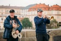 Street Buskers performing jazz songs on the