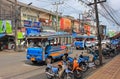 Street with busses, Thailand