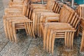 Street cafe chairs and table in France Royalty Free Stock Photo