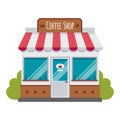 Street Cafe. Coffeeshop. City cafe. Urban spring summer landscape. Flat design concept. Vector illustration