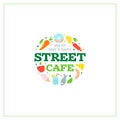 Street cafe emblem