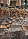 Street cafe in European town