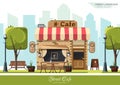 Street Cafe. Flat design concept Royalty Free Stock Photo