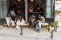 Street cafe in Istanbul, Turkey Royalty Free Stock Photo