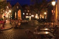 Street cafe at late autumn near of the old hanse-harbor of Stade.